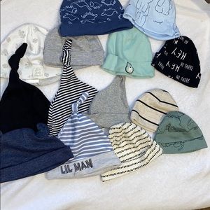 bundle baby hats newborn 0-6 months (14 hats)